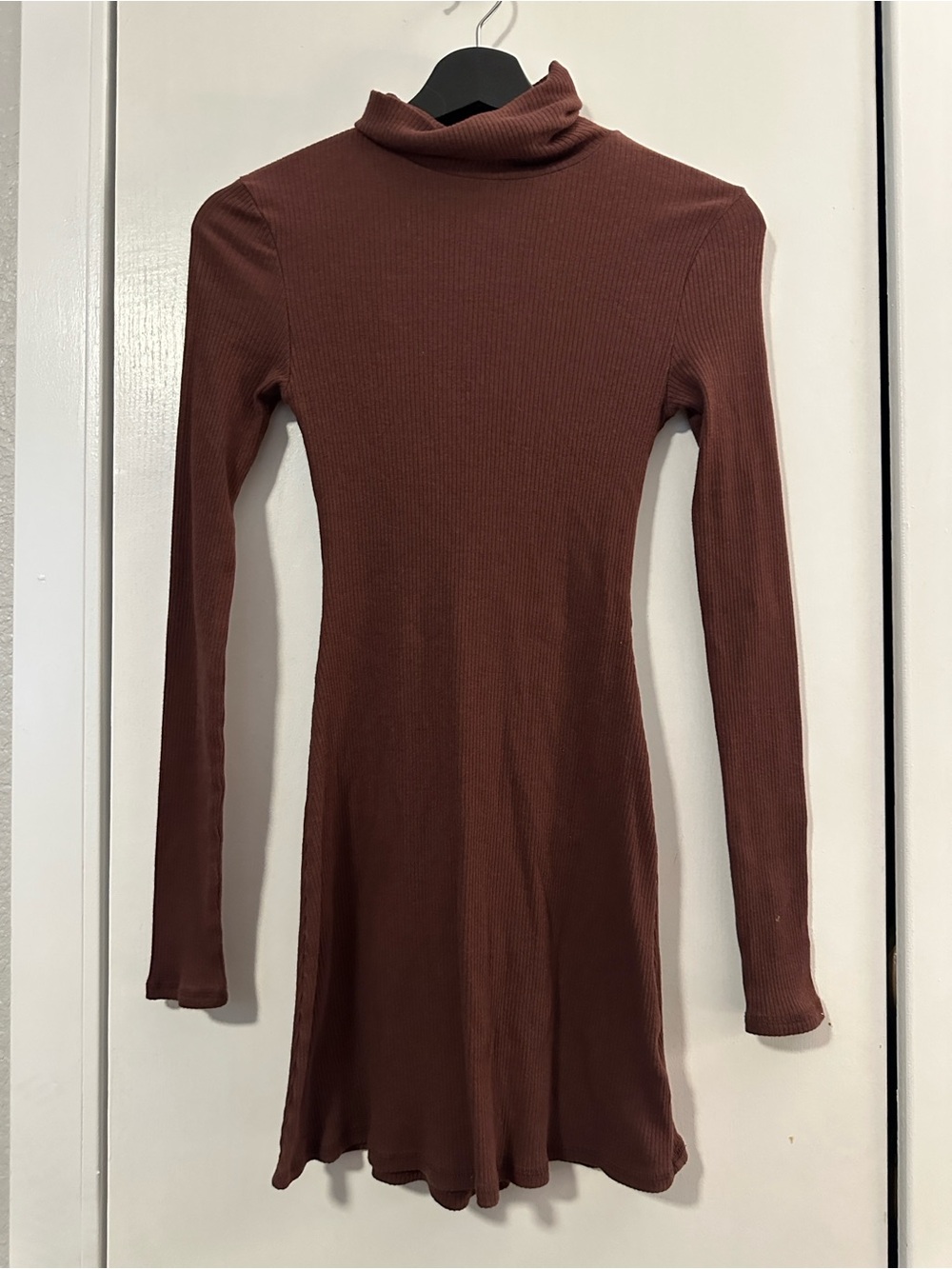 BDG Urban Outfitters Brown Ribbed Bodycon Turtleneck Mini Dress XS
